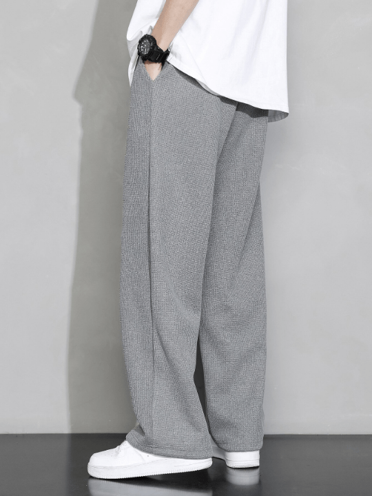 Men Drawstring Waist Straight Leg Pants - Lolli World Marketplace