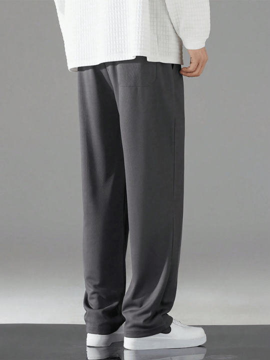 Men Drawstring Waist Straight Leg Pants - Lolli World Marketplace