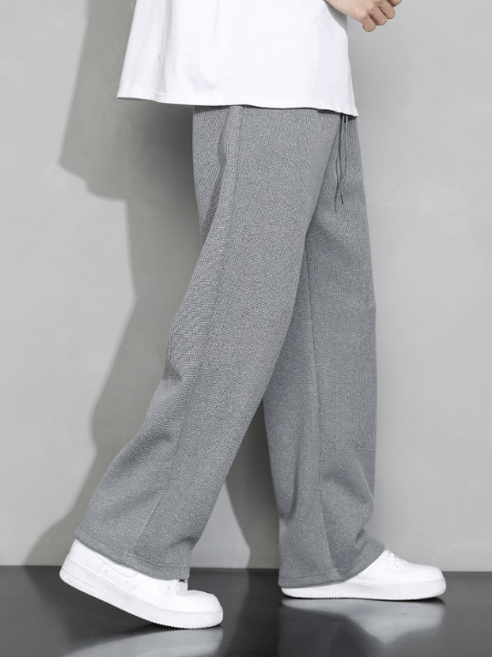 Men Drawstring Waist Straight Leg Pants - Lolli World Marketplace