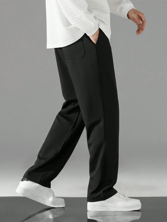 Men Drawstring Waist Straight Leg Pants - Lolli World Marketplace