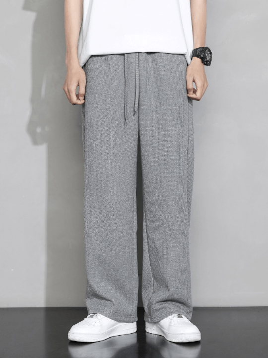 Men Drawstring Waist Straight Leg Pants - Lolli World Marketplace