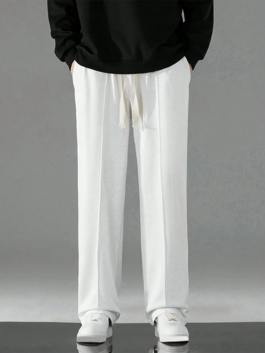 Men Drawstring Waist Straight Leg Pants - Lolli World Marketplace