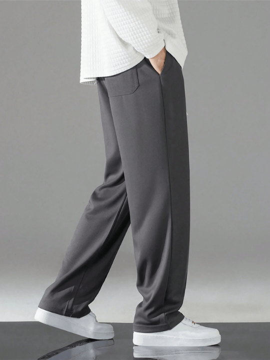 Men Drawstring Waist Straight Leg Pants - Lolli World Marketplace