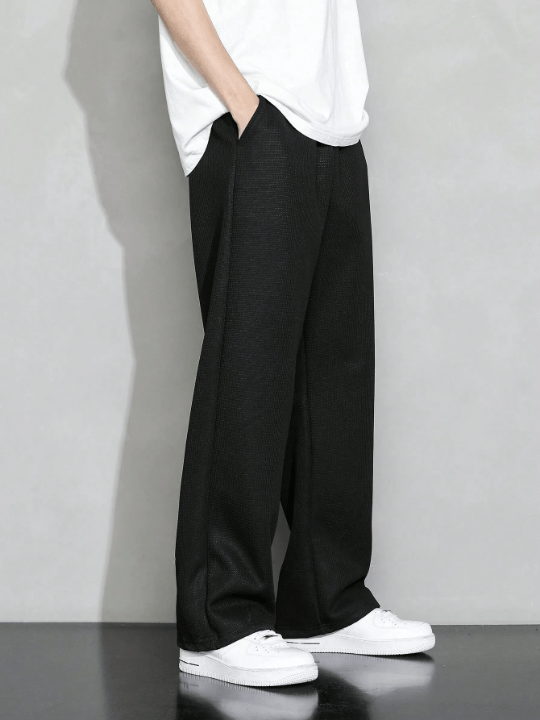 Men Drawstring Waist Straight Leg Pants - Lolli World Marketplace