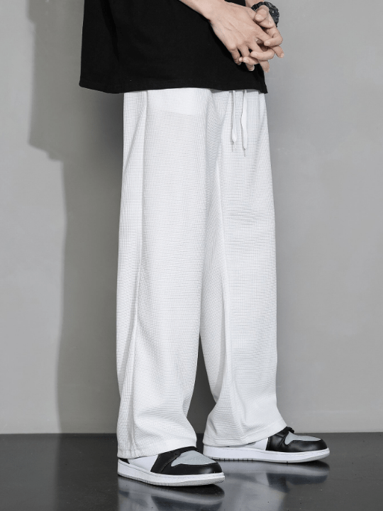 Men Drawstring Waist Straight Leg Pants - Lolli World Marketplace