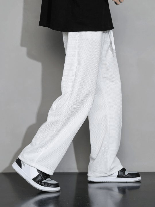 Men Drawstring Waist Straight Leg Pants - Lolli World Marketplace