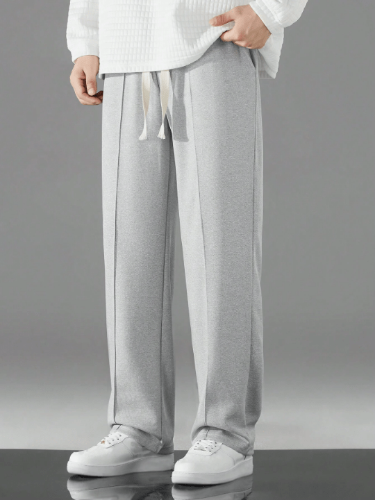 Men Drawstring Waist Straight Leg Pants - Lolli World Marketplace