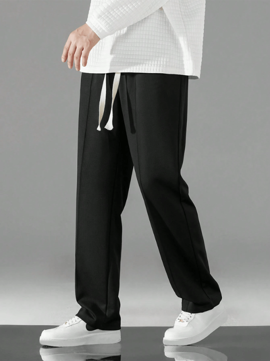 Men Drawstring Waist Straight Leg Pants - Lolli World Marketplace