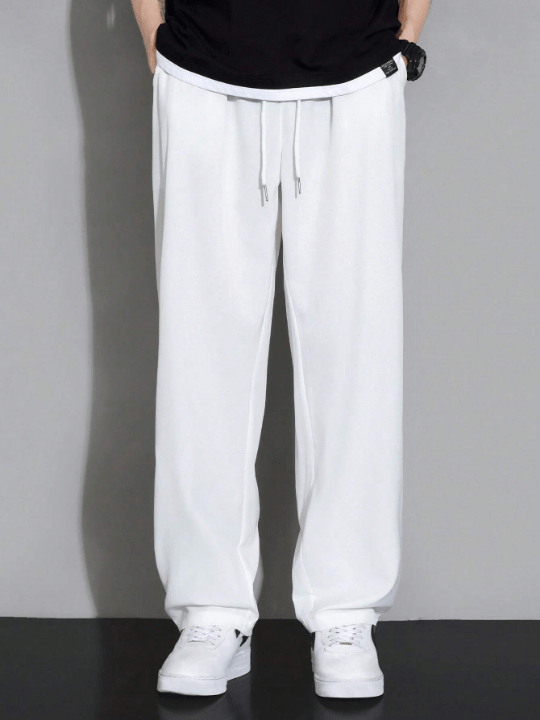 Men Drawstring Waist Straight Leg Pants - Lolli World Marketplace