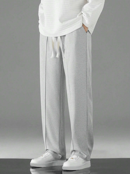 Men Drawstring Waist Straight Leg Pants - Lolli World Marketplace