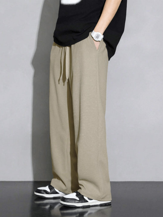 Men Drawstring Waist Straight Leg Pants - Lolli World Marketplace