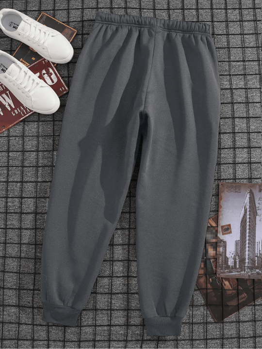 Men Drawstring Waist Thermal Lined Sweatpants - Lolli World Marketplace