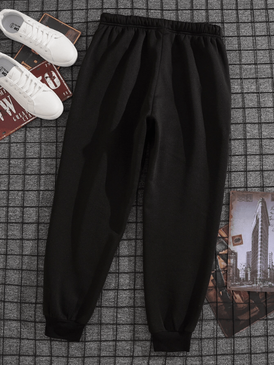 Men Drawstring Waist Thermal Lined Sweatpants - Lolli World Marketplace