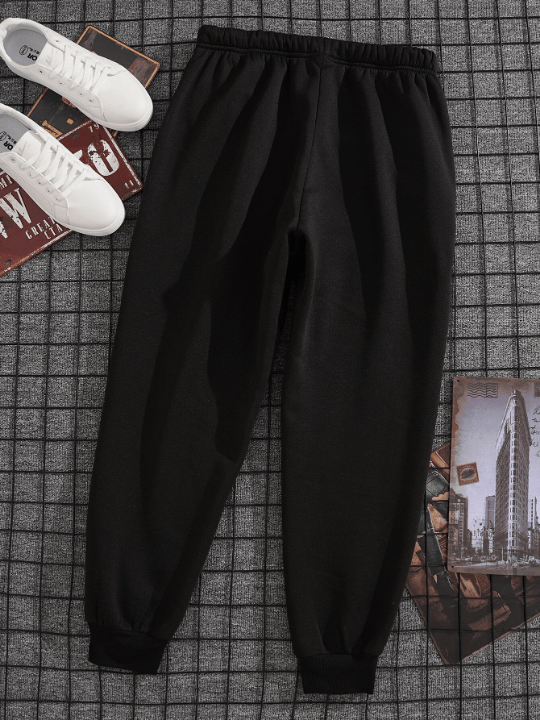 Men Drawstring Waist Thermal Lined Sweatpants - Lolli World Marketplace