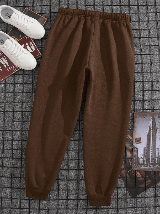 Men Drawstring Waist Thermal Lined Sweatpants - Lolli World Marketplace