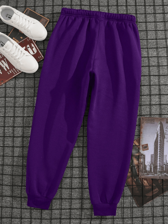 Men Drawstring Waist Thermal Lined Sweatpants - Lolli World Marketplace