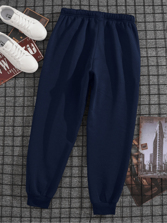 Men Drawstring Waist Thermal Lined Sweatpants - Lolli World Marketplace