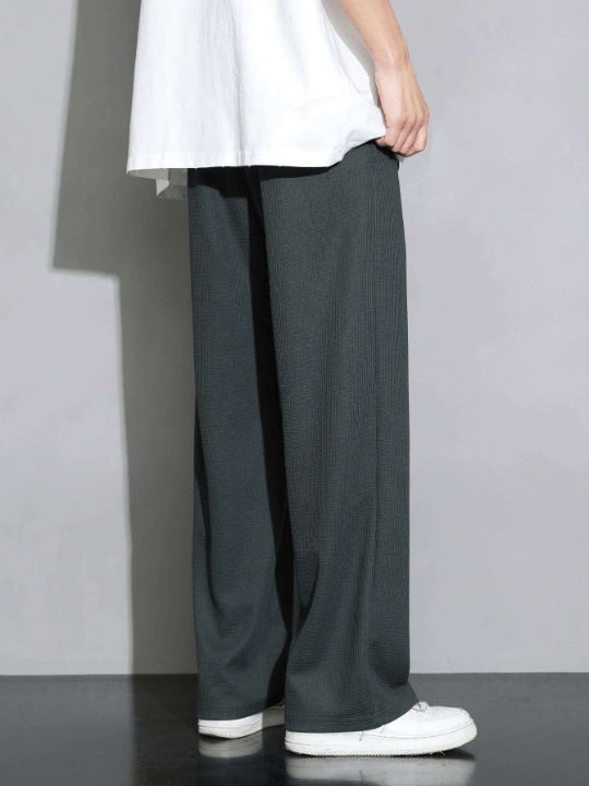 Men Drawstring Waist Wide Leg Pants - Lolli World Marketplace
