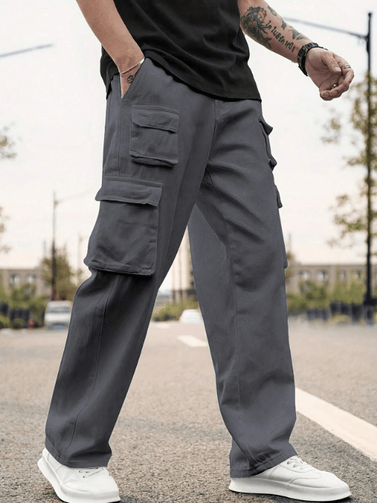 Men Flap Pocket Side Cargo Pants - Lolli World Marketplace
