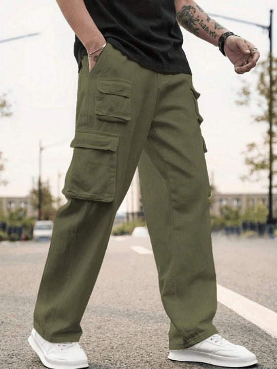 Men Flap Pocket Side Cargo Pants - Lolli World Marketplace