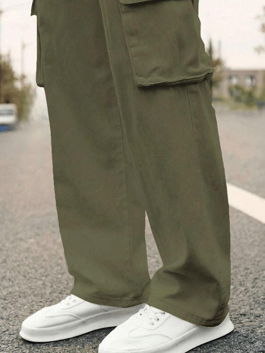 Men Flap Pocket Side Cargo Pants - Lolli World Marketplace