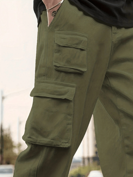 Men Flap Pocket Side Cargo Pants - Lolli World Marketplace