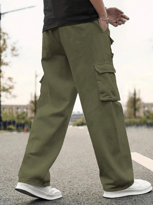Men Flap Pocket Side Cargo Pants - Lolli World Marketplace