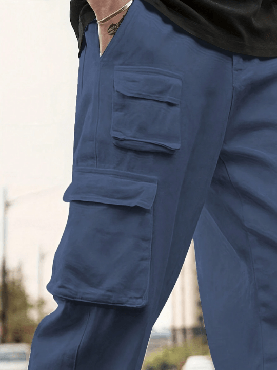 Men Flap Pocket Side Cargo Pants - Lolli World Marketplace