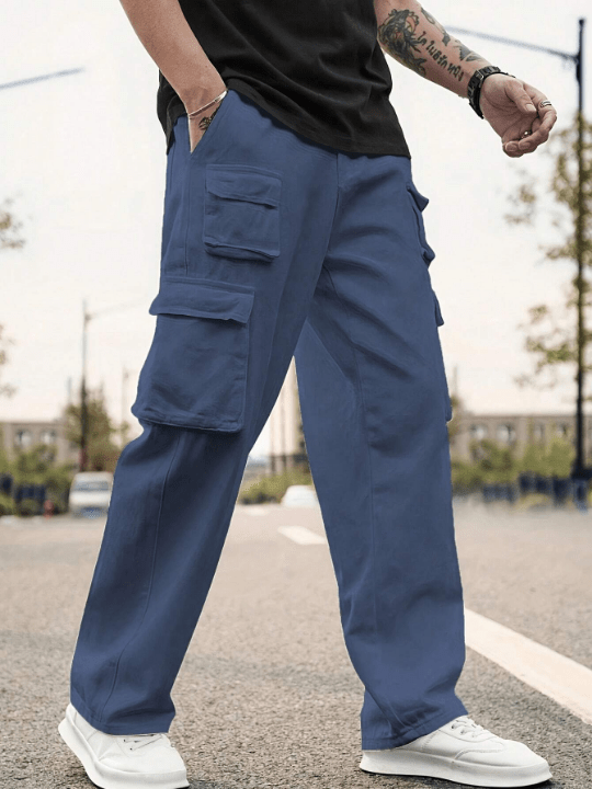 Men Flap Pocket Side Cargo Pants - Lolli World Marketplace