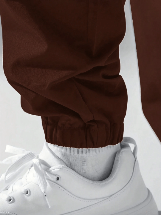 Men Letter Graphic Drawstring Waist Cargo Pants - Lolli World Marketplace