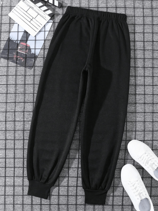 Men Letter Graphic Drawstring Waist Sweatpants - Lolli World Marketplace