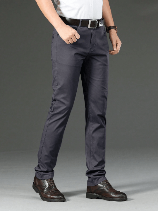 Men Slant Pocket Straight Leg Pants Without Belt - Lolli World Marketplace
