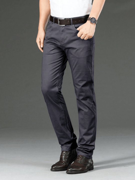 Men Slant Pocket Straight Leg Pants Without Belt - Lolli World Marketplace
