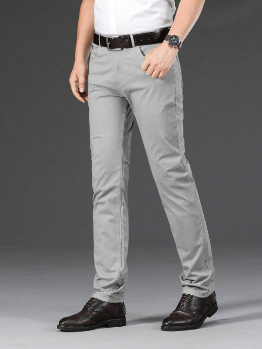 Men Slant Pocket Straight Leg Pants Without Belt - Lolli World Marketplace