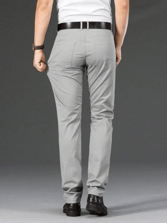 Men Slant Pocket Straight Leg Pants Without Belt - Lolli World Marketplace