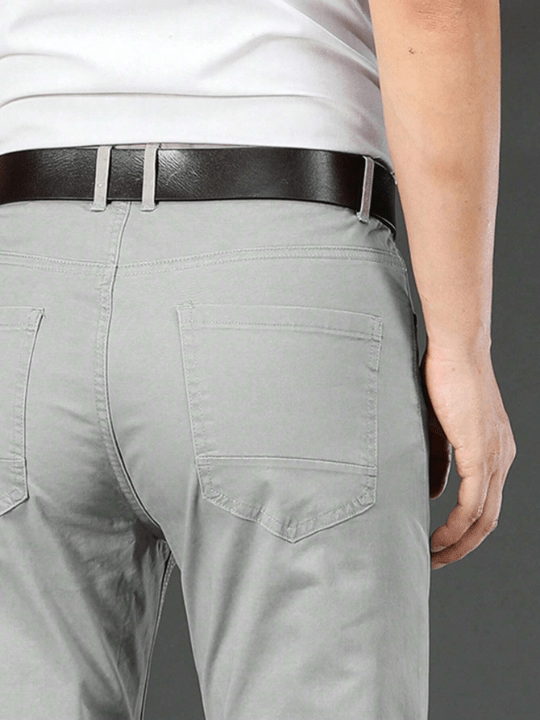 Men Slant Pocket Straight Leg Pants Without Belt - Lolli World Marketplace
