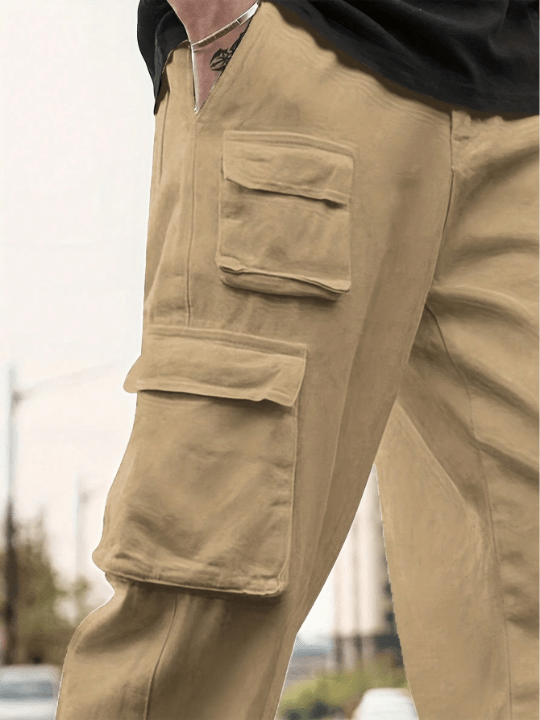 Men Solid Cargo Pants - Lolli World Marketplace
