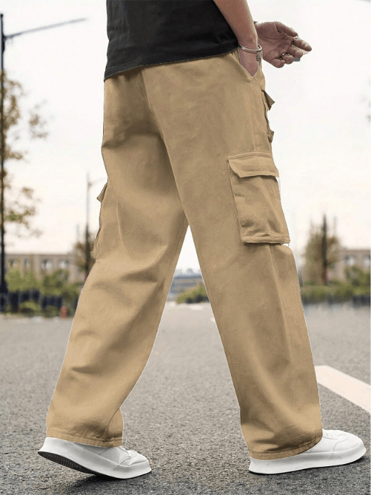 Men Solid Cargo Pants - Lolli World Marketplace