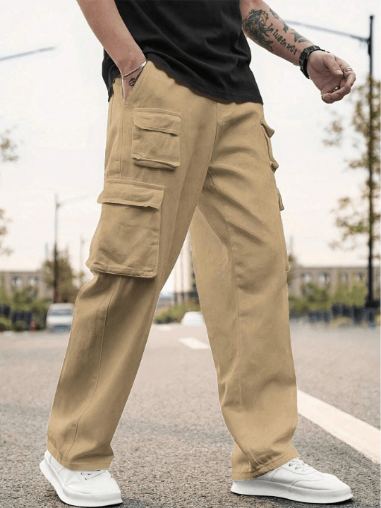 Men Solid Cargo Pants - Lolli World Marketplace