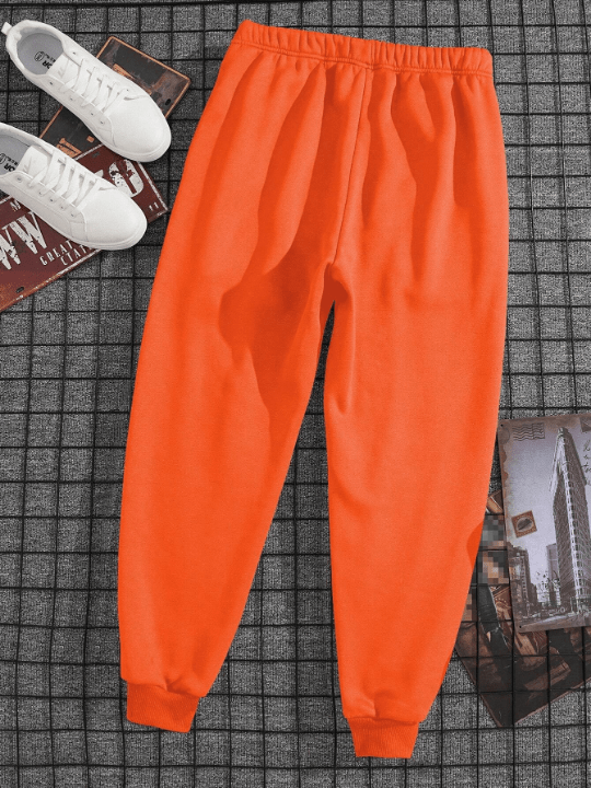 Men Solid Drawstring Waist Sweatpants - Lolli World Marketplace