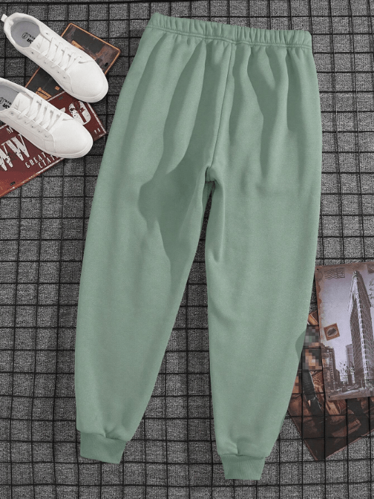 Men Solid Drawstring Waist Sweatpants - Lolli World Marketplace