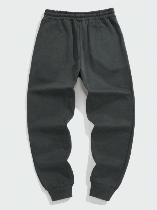 Men Solid Drawstring Waist Sweatpants - Lolli World Marketplace