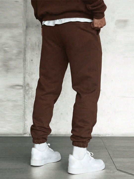 Men Solid Drawstring Waist Sweatpants - Lolli World Marketplace