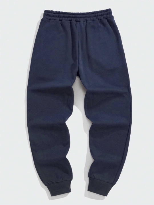 Men Solid Drawstring Waist Sweatpants - Lolli World Marketplace