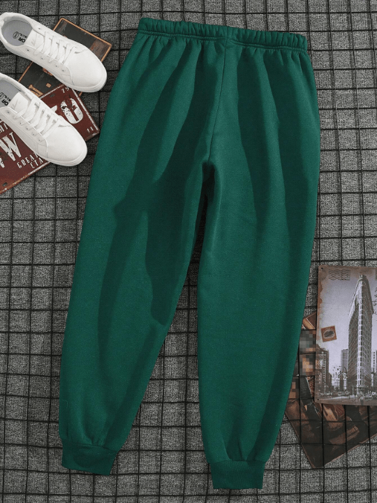 Men Solid Drawstring Waist Sweatpants - Lolli World Marketplace