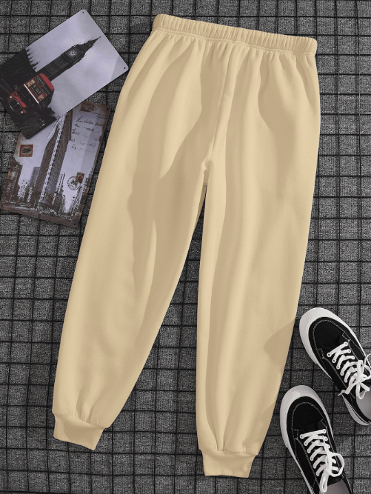 Men Solid Drawstring Waist Sweatpants - Lolli World Marketplace