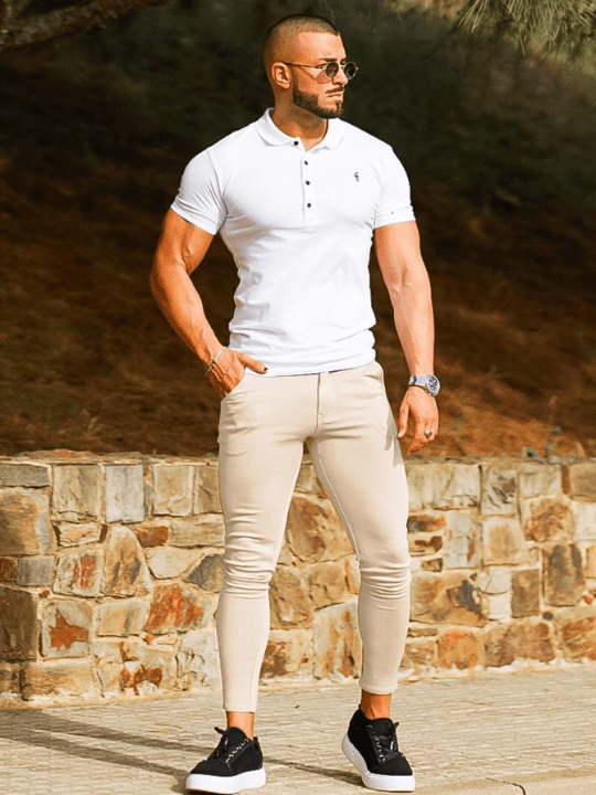 Men Solid Slant Pocket Skinny Pants - Lolli World Marketplace