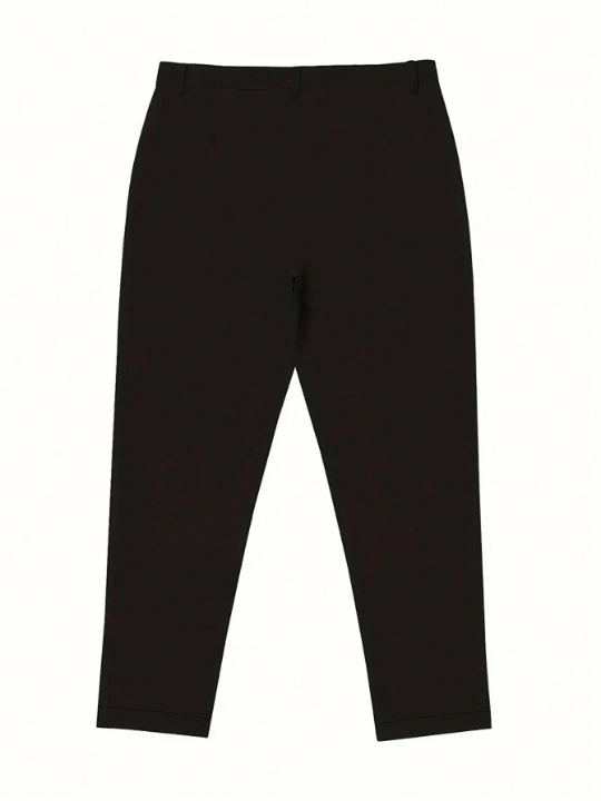 Men's Simple Solid Color Drawstring Waist & Cuffed Hem Long Pants - Lolli World Marketplace