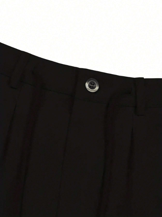 Men's Simple Solid Color Drawstring Waist & Cuffed Hem Long Pants - Lolli World Marketplace