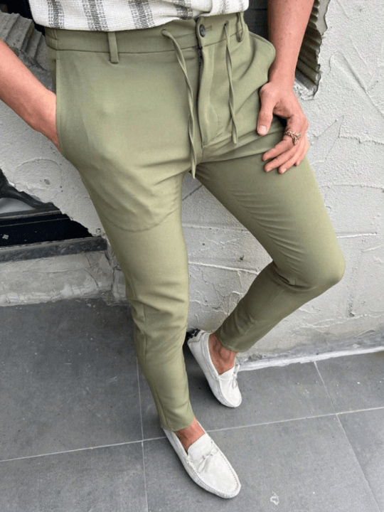Men's Solid Color Drawstring Fashionable All - Match Pants - Lolli World Marketplace